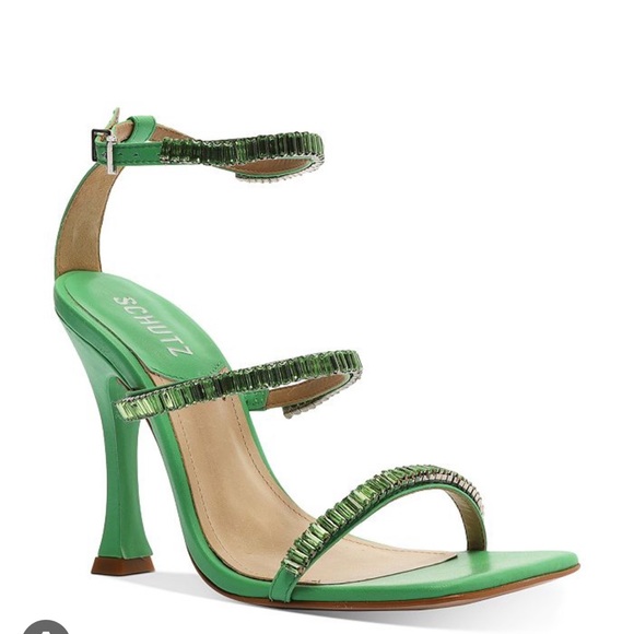 SCHUTZ Shoes - Schutz Nellina Gianni Green Ankle Strap sandals- NEW- size 7